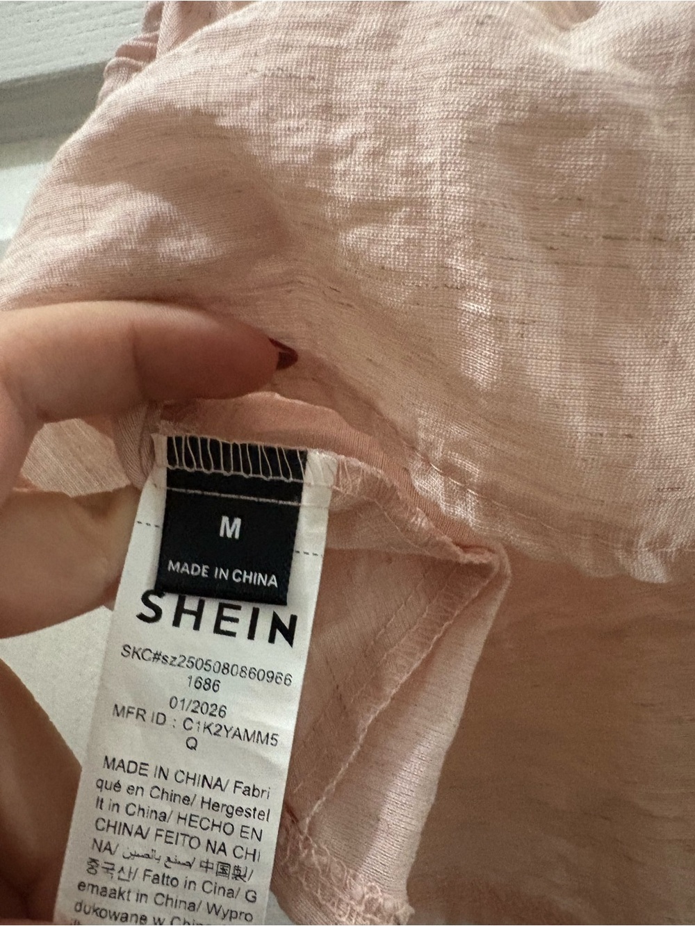 SHEIN Pink Embroidered Shell-Trim Tank Top - Picture 3 of 3